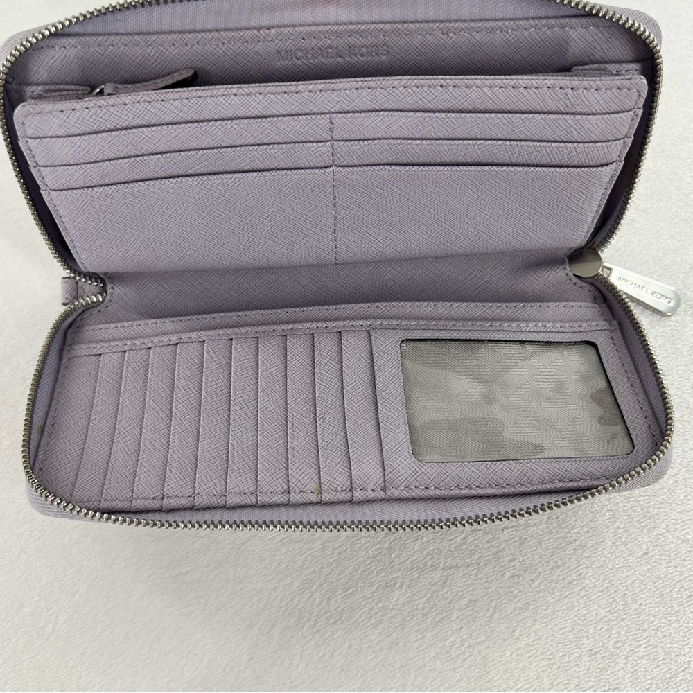 Michael Kors Lavender Saffiano Zip-Around Wallet - Picture 2 of 8